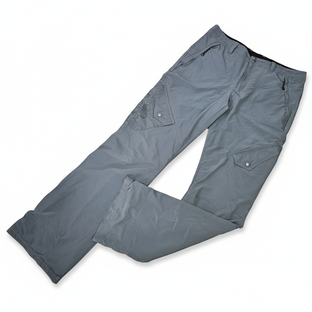 Eddie Bauer Size 12/L Ski Pants Grey Water Resistant Fleece Insulated Pockets